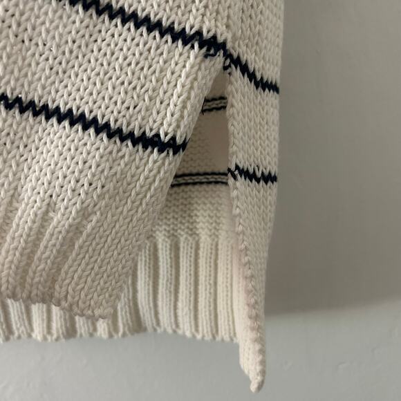 Madewell Women's Puff Trim Sweater Vest in Navy Stripe Relaxed M Medium New - Picture 5 of 9